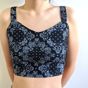 Bandana print tie back top
